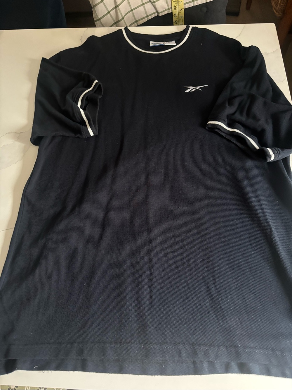 vintage Reebok heavy-knit ringer style t-shirt in black